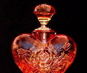 heart-shaped perfume bottle